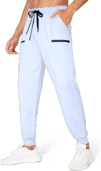 Unisex Plain Cotton Joggers white