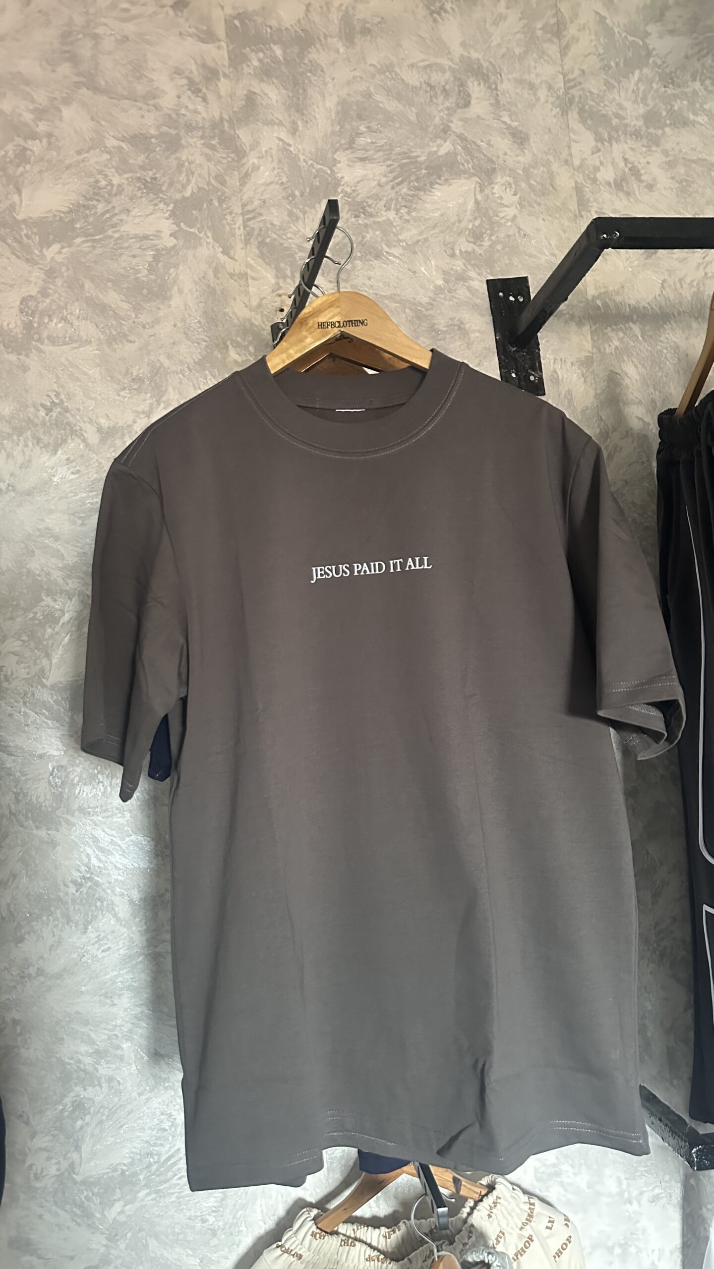 “Jesus Paid It All” Faith Tee – Minimalist Christian Streetwear by Hefé Clothing - Image 3